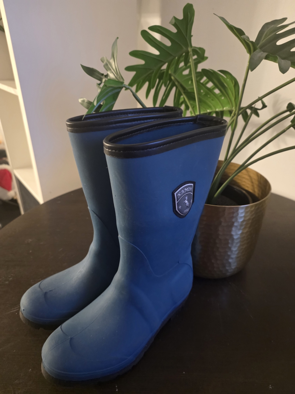 Women Blue Rain Boots with Shield Badge - Brand Kamik